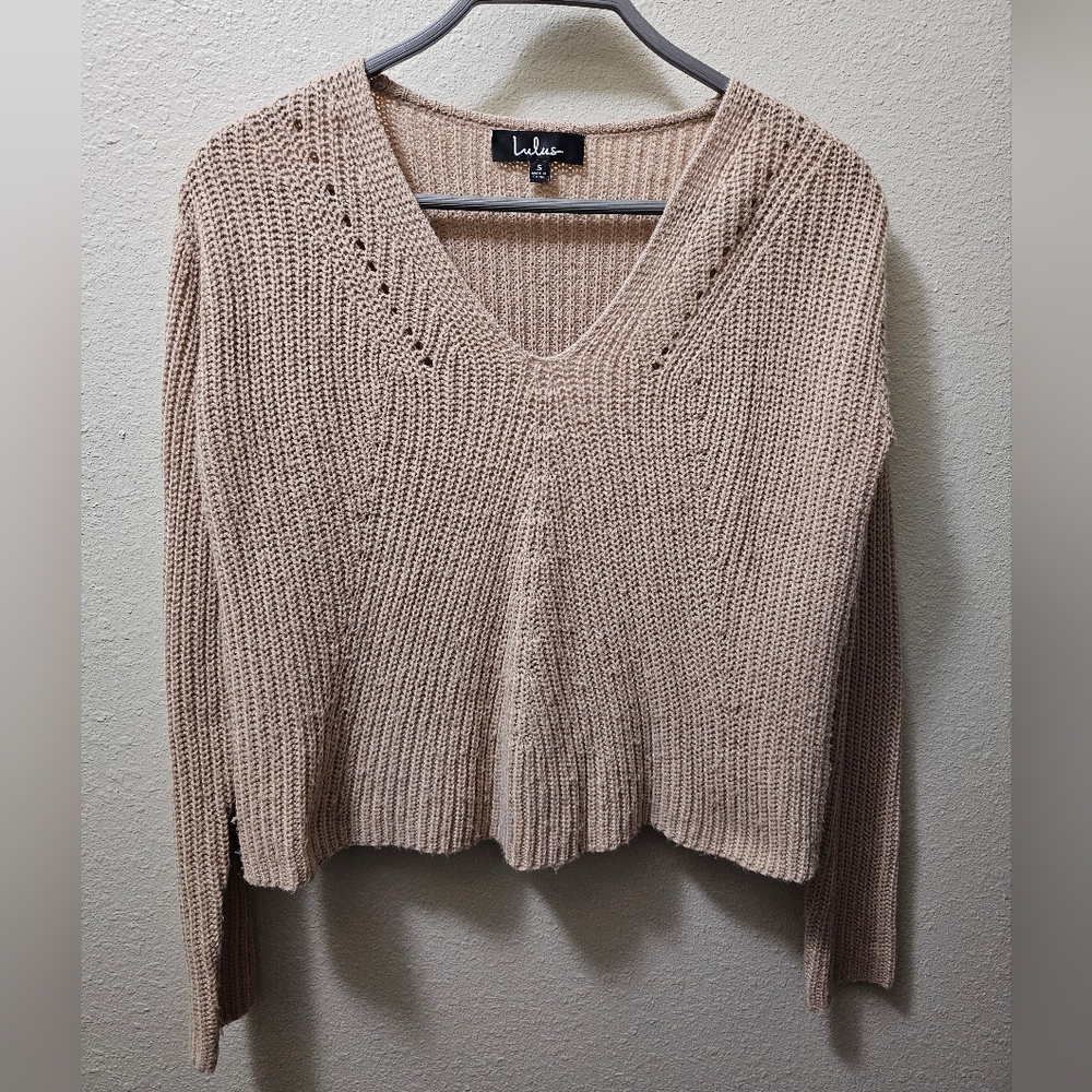 Lulu's Tan Knit Sweater